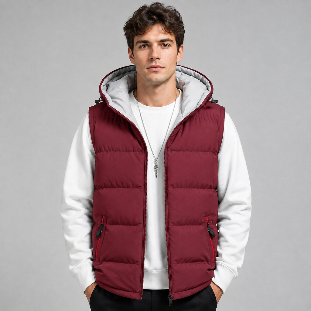 Men's Hooded Padded Gilet Bodywarmer