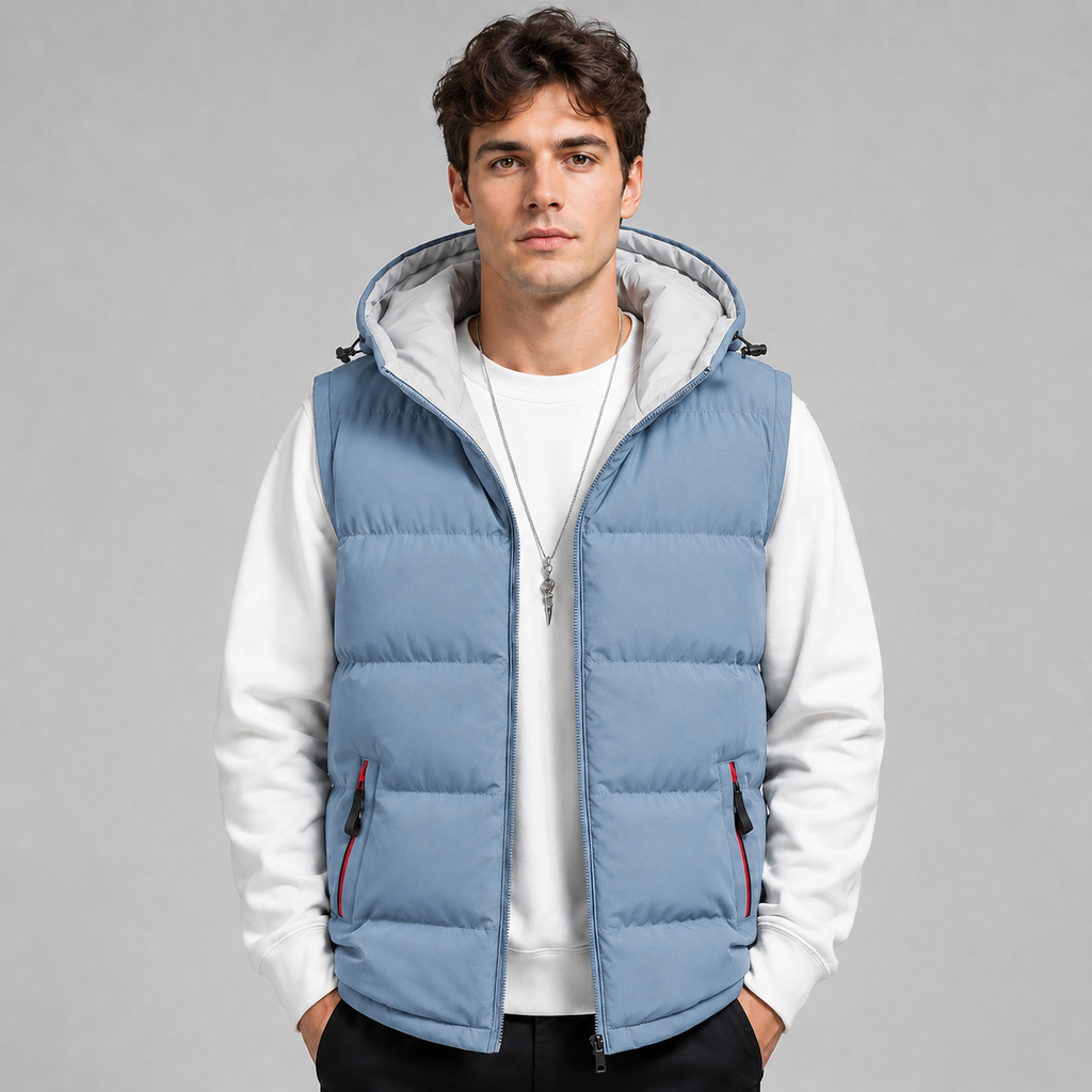 Men's Hooded Padded Gilet Bodywarmer