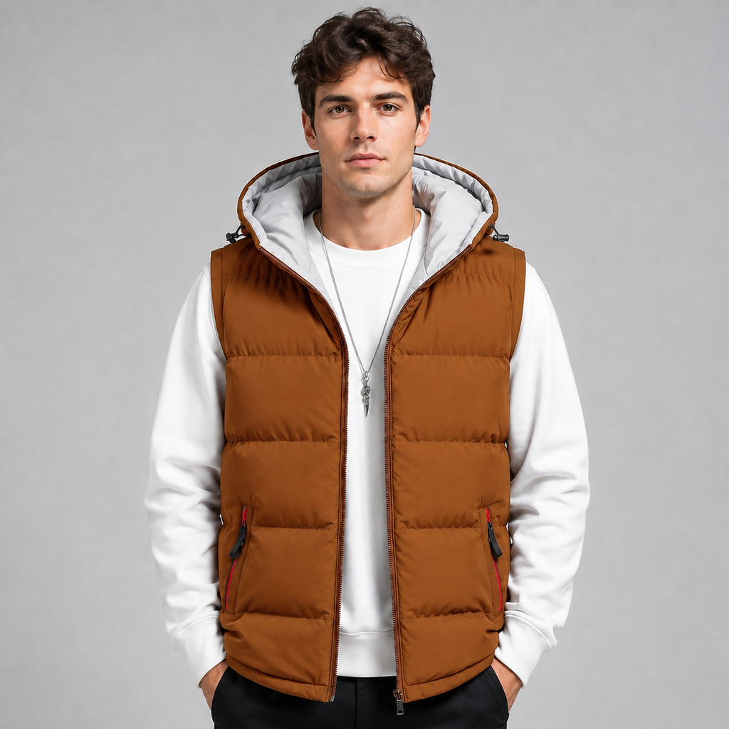 Men's Hooded Padded Gilet Bodywarmer