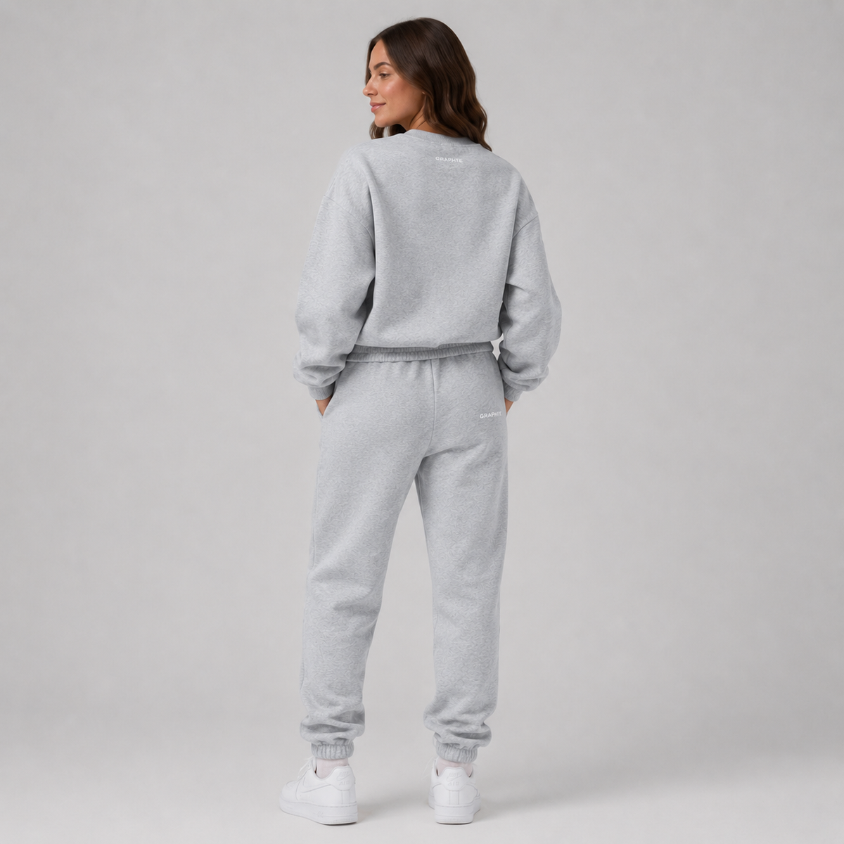 Women's Tracksuit Set with Crew-Neck Sweatshirt and Joggers
