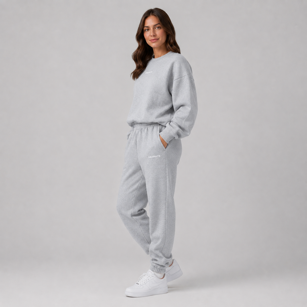 Women's Tracksuit Set with Crew-Neck Sweatshirt and Joggers