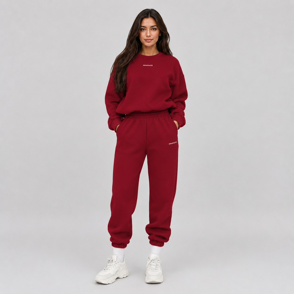Women's Tracksuit Set with Crew-Neck Sweatshirt and Joggers