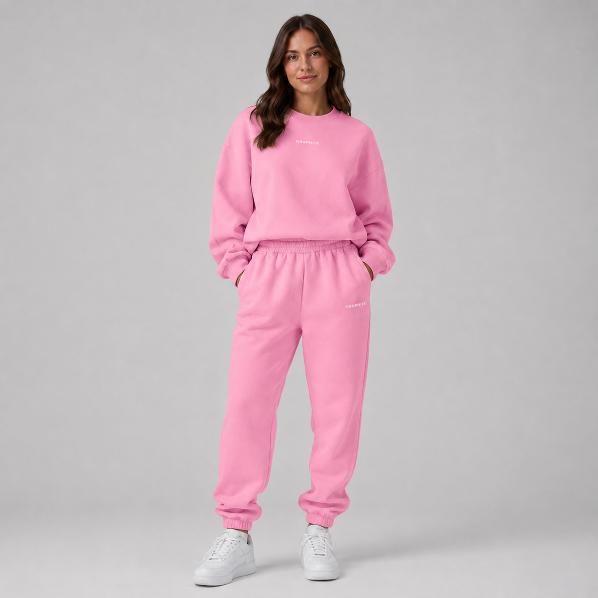 Women's Tracksuit Set with Crew-Neck Sweatshirt and Joggers