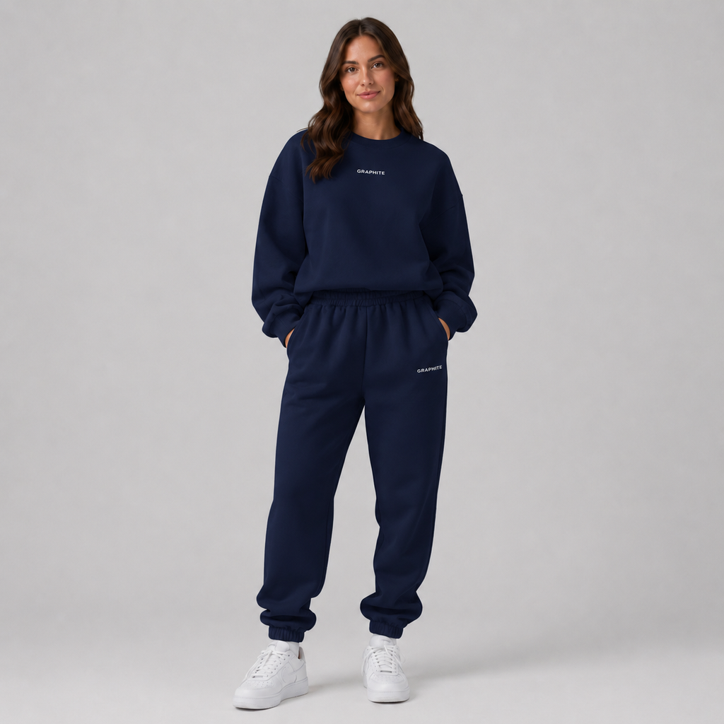 Women's Tracksuit Set with Crew-Neck Sweatshirt and Joggers