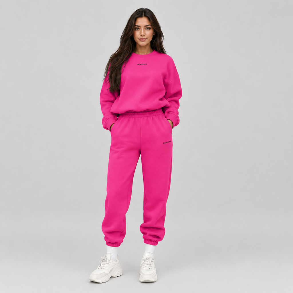Women's Tracksuit Set with Crew-Neck Sweatshirt and Joggers