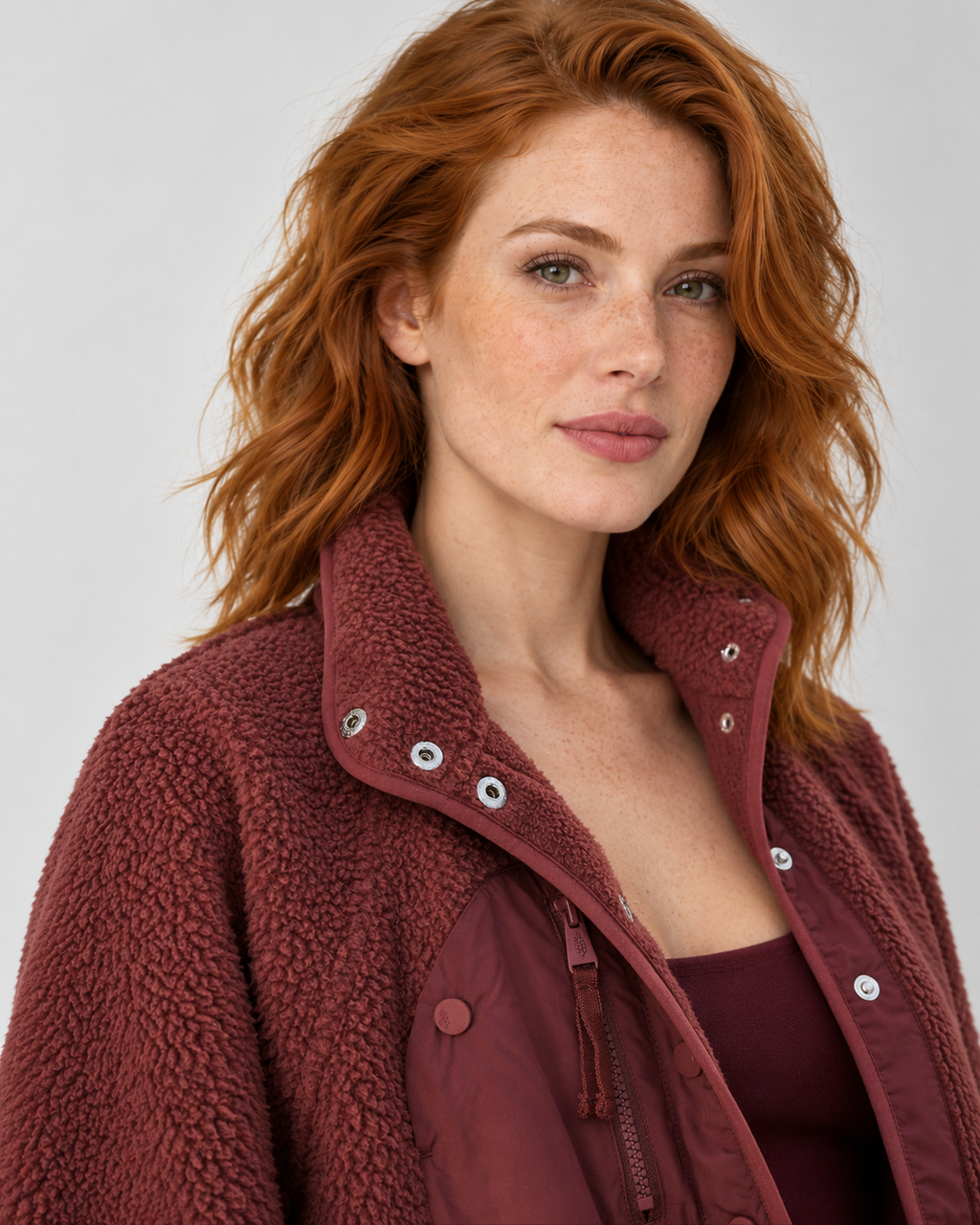 Avery & Mercer AM-US-W03 | Burgundy | collar-fastening-detail | studio product candidate